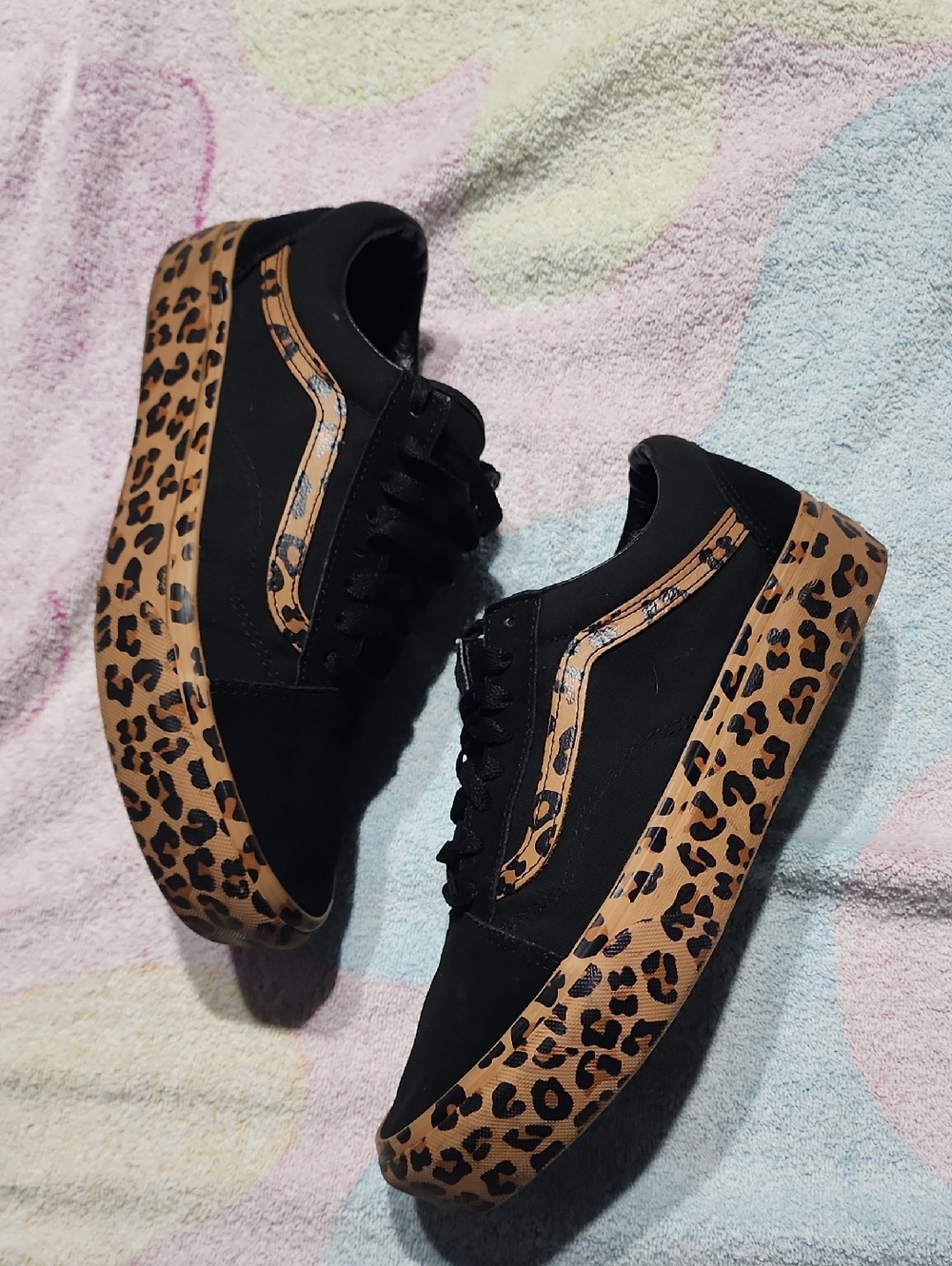 Vans Old Skool Platform Leopard Print Low Top Sneakers W Sz 10 - Picture 9 of 10